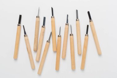 Marangoz araçları renk arkaplan, üst görünüm