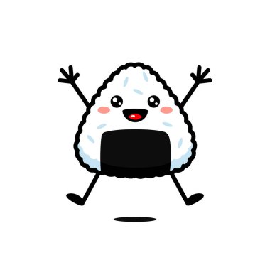 Tatlı Japon Onigiri Pirinç Topu Çizgi Filmi Karakteri