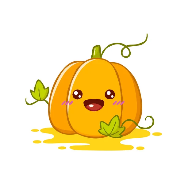 Cute Pumpkin Cartoon Character — स्टॉक वेक्टर