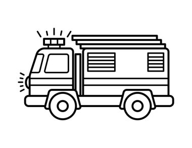 Çocuklar için İtfaiye Aracı Renk Sayfası