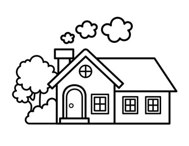 Çocuklar için Ev Boyama sayfası