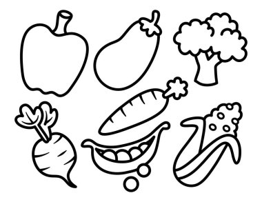 Çocuklar için Sebze Boyama Sayfası