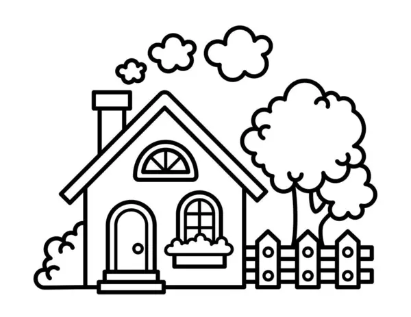 House and Yard Çocuk Boyama Sayfası