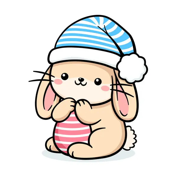 Cute Easter Bunny Rabbit Wearing Hat Royalty Free Stock Illustrations