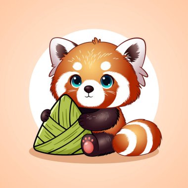 Şirin Kızıl Pandanın elinde Çin Ejderha Teknesi Festivali Pirinç Böreği