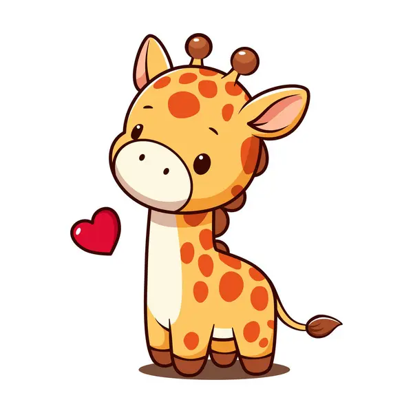 Şirin ve Kawaii zürafa çizgi film karakteri