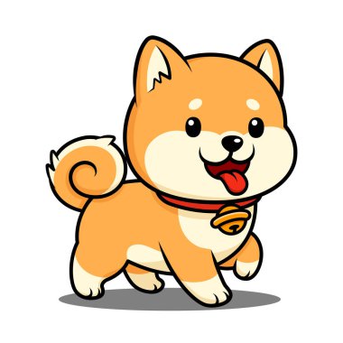 Şirin Shiba Inu Köpek Çizgi Filmleri Yürüyüşü