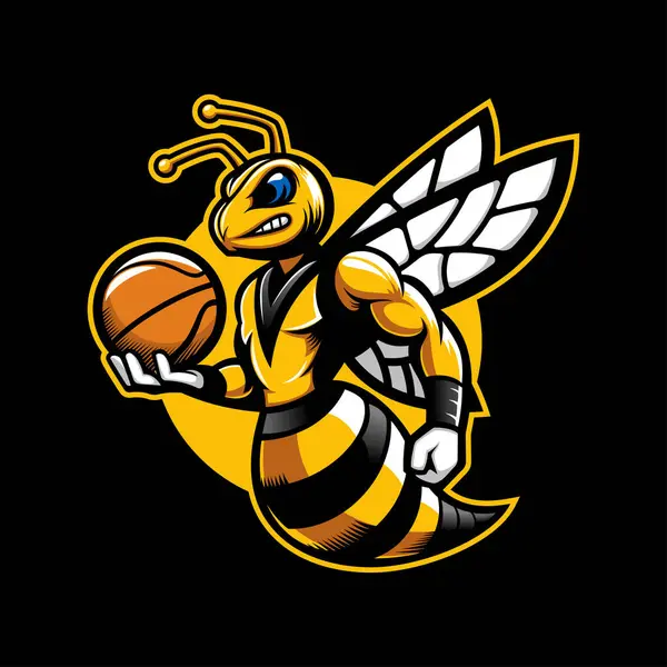 Agresif Eşek Arısı Basketbol Takımı Maskot Logosu