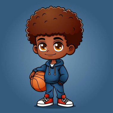Sevimli Afro Çocuklar Basketbolu Sarılırken