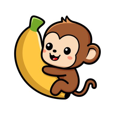 Şirin Maymun Çizgi Filmi Karakteri Büyük Muz Sarılması