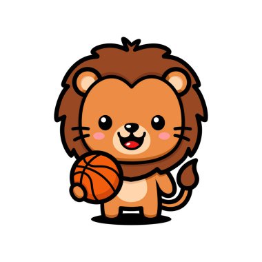 Sevimli Aslan Çizgi Filmi Karakteri Basketbol Tutuyor