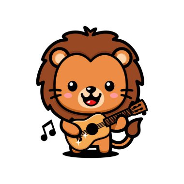 Gitar çalan şirin aslan çizgi film karakteri.