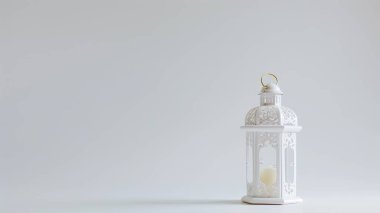 İslami dekorasyon arka planı fener ve hilal ay lüks tarzı, ramazan kareem, mawlid, iftar, İsrail miraj, bayram al fitr adha, muharram, kopya uzay metin alanı, 3D illüstrasyon.