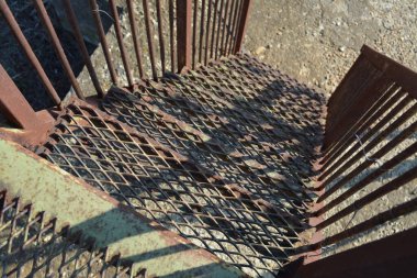 Abandoned Vintage rusty metal stairS