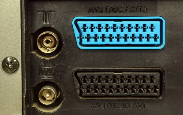 TV Antenna and SCART sockets on vintage VCR