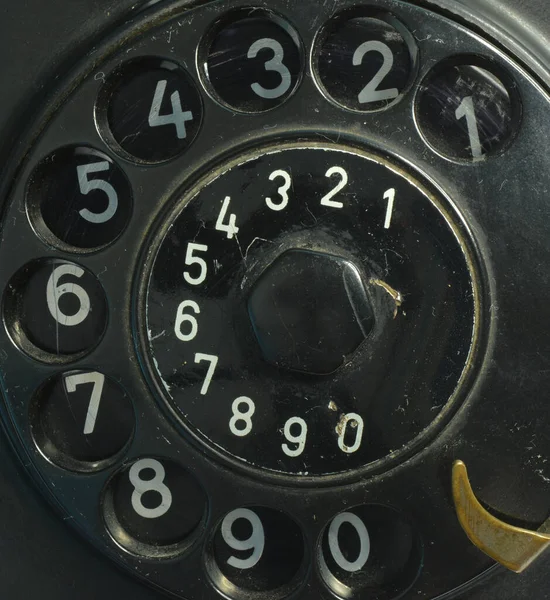 Numre Dial Bryter Antikk Svart Telefon – stockfoto