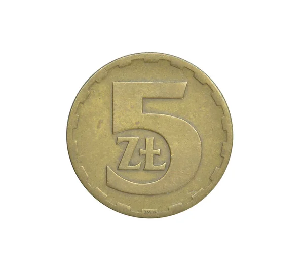 Злотих Монет Зроблених Польщею 1975 Році Показує Числову Вартість — стокове фото