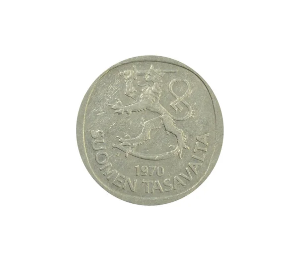Αντίστροφη Ενός Νομίσματος Markka Κατασκευασμένο Από Φινλανδία Που Δείχνει Coat — Φωτογραφία Αρχείου