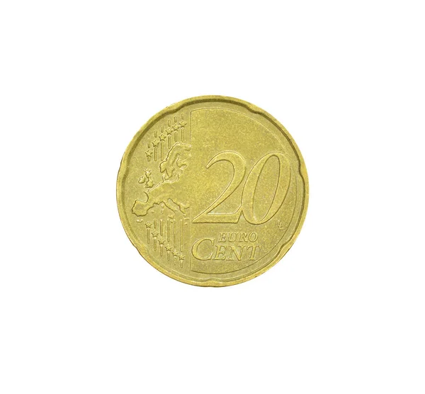 Reversão Moeda Cêntimos Euro Que Mostra Mapa Europa Valor Numérico — Fotografia de Stock