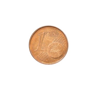 Yunanistan tarafından yapılan 1 Euro Cent 'in Tersi, Avrupa Haritalı Sayısal Değeri ve Küre