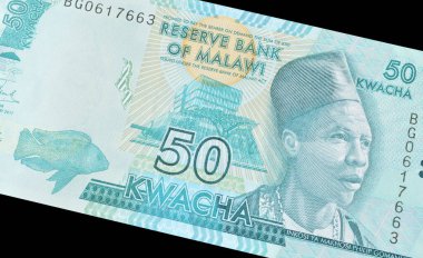 Malawi tarafından basılan 50 Kwacha banknotunun gözlemcisi, Inkosi Ya Mokhosi Philip Gomani II 'nin portresini gösteriyor. 