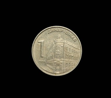 Yugoslavya tarafından 2004 yılında yapılan bir Dinar sikkenin tersi, Yugoslavya Ulusal Bankası 'nın inşa ettiği görülüyor