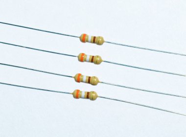 Resistors - passive two-terminal electrical components that implements electrical resistance as a circuit element clipart