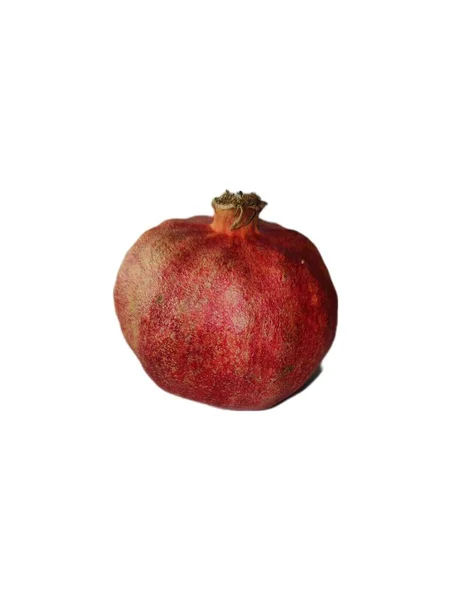 Celé Granátové Jablko Bílém Pozadí Makro Fotografie Granátová Jablka Izolovaná — Stock fotografie