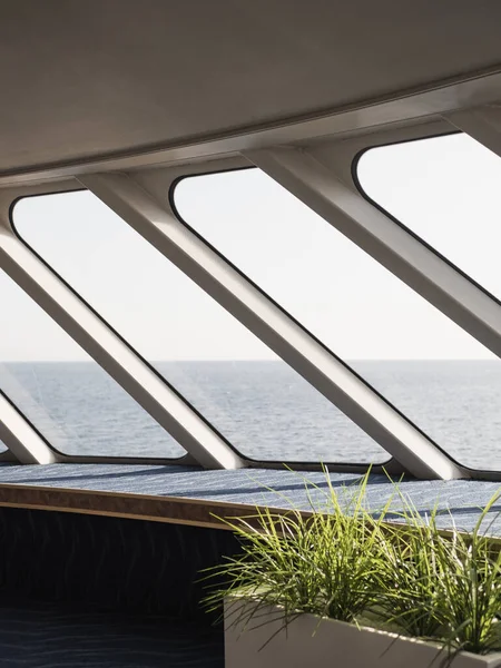 Views Calm Ocean Ship Window Travel Concept — Stock Photo, Image