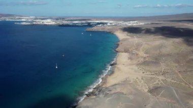Aerial view of Papagayo beaches in Lanzarote