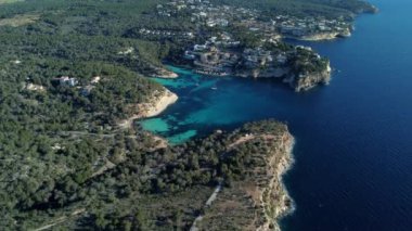 Kapılar Vells plajları, hava manzarası. Mayorka, Akdeniz