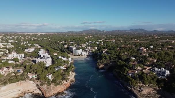 Vista Aérea Playa Cala Santanyi Mallorca — Vídeos de Stock