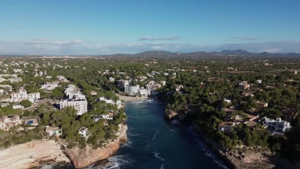 Cala Santanyi Medelhavslandskap Mallorca Antenn Utsikt — Stockvideo