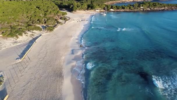 Playa Cala Agulla Mallorca Vista Aérea — Vídeo de stock