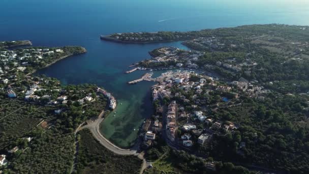 Vista Aérea Porto Petro Mallorca Islas Baleares Mar Mediterráneo — Vídeos de Stock