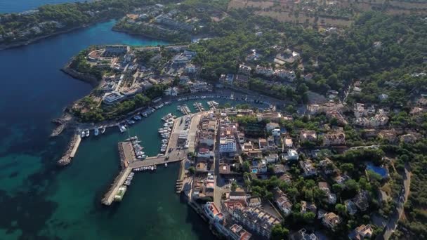 Vista Aérea Porto Petro Mallorca Islas Baleares Mar Mediterráneo — Vídeos de Stock