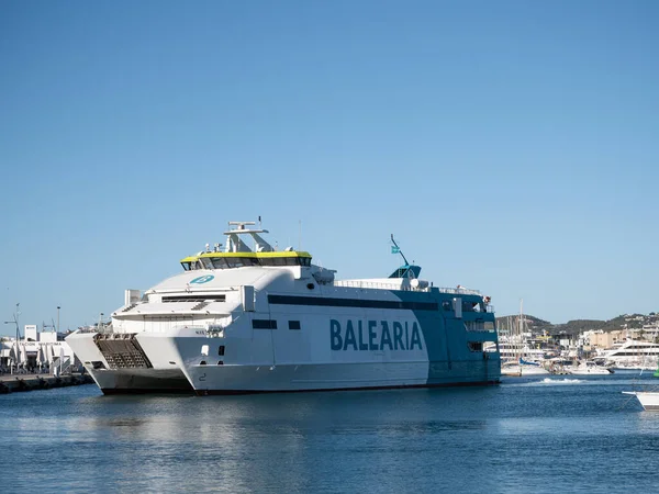 Ibiza Spain February 12Th 2024 Balearia Ferry Ibiza Harbour — Stock Photo, Image