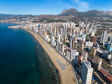 Benidorm hava manzaralı Levante plajı