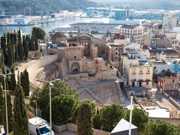 Cartagena Hiszpania Kwietnia 2024 Ruiny Teatru Rzymskiego Kartagenie — Zdjęcie stockowe