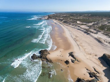 Portekiz, Doğa Parkı 'ndaki Praia de Malhao vahşi plajı