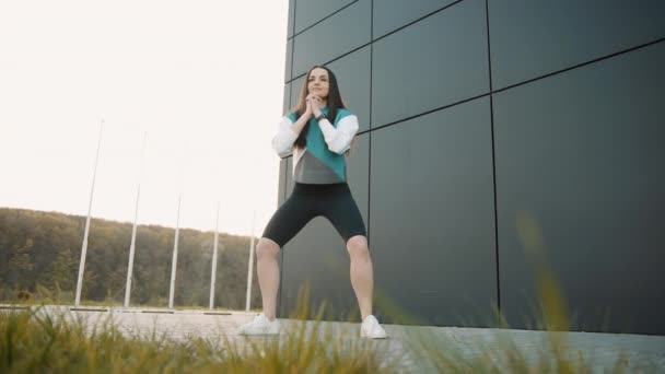 Esporte Fitness Conceito Estilo Vida Saudável Menina Com Relógio Inteligente — Vídeo de Stock