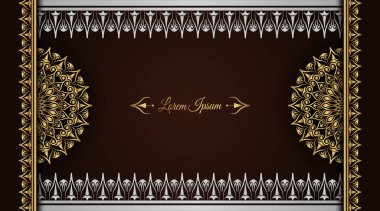 Altın mandala süslemeli klasik çerçeve