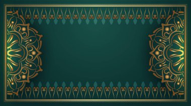 Altın mandala süslemeli klasik çerçeve