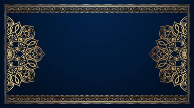Altın mandala süslemeli klasik çerçeve