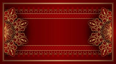 Altın mandala süslemeli klasik çerçeve