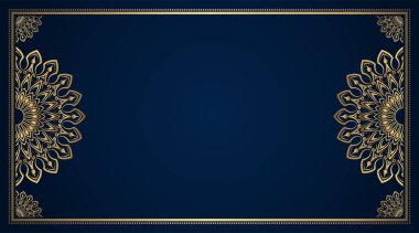 Altın mandala süslemeli klasik çerçeve