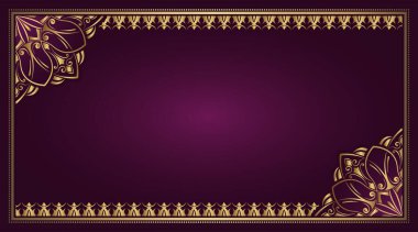 Altın mandala süslemeli klasik çerçeve