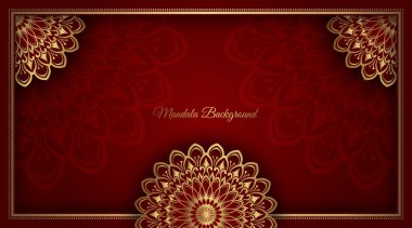 Altın mandala süslemeli klasik çerçeve