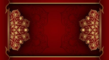 Altın mandala süslemeli lüks bir arka plan.