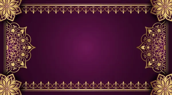 Altın mandala süslemeli klasik çerçeve